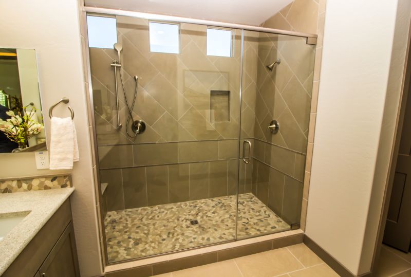 Finished Shower with Glass Doors
